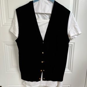 Zara knit vest, gold snaps, M